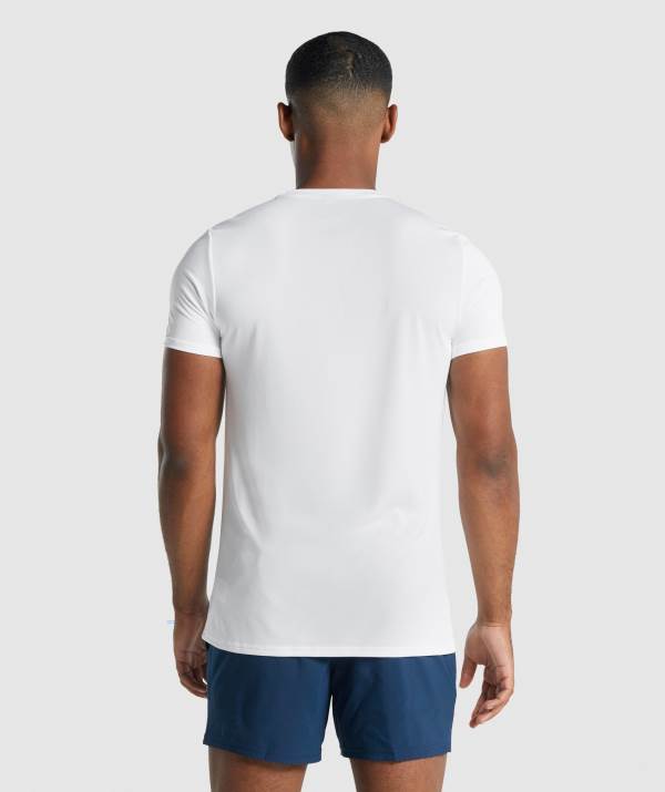 Panske Tricka Gymshark Arrival Graphic Biele | AB2943516